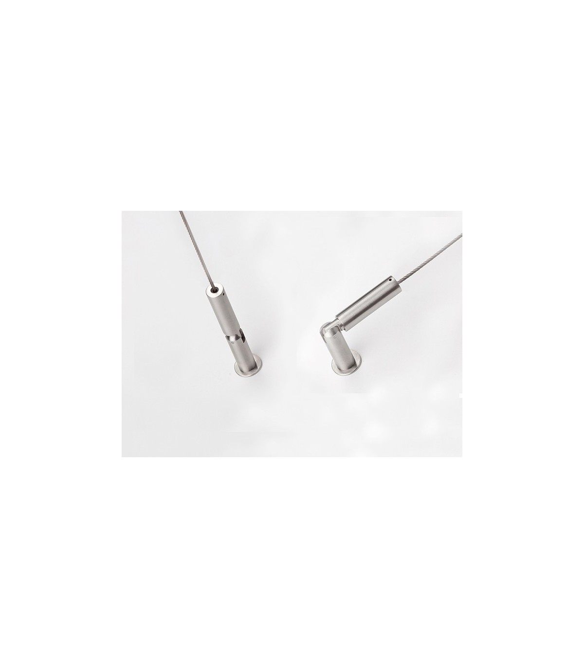 Fixation haute ou basse orientable en inox pour câble Ø 2.5 à 3 mm