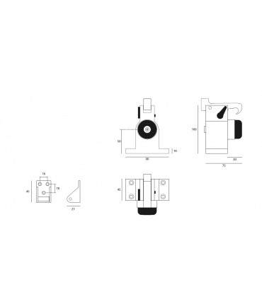Butée inox pour porte lourde avec blocage
