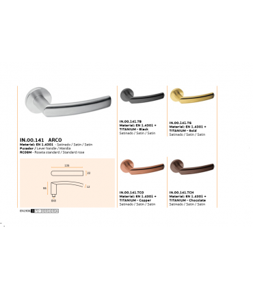 Paire de poignée béquille série Arco 141