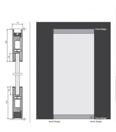 Plinthe haute et basse pour porte sécurit en verre
