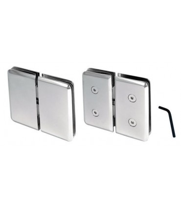 Charnière verre sur verre ouverture à 180° pour porte en verre