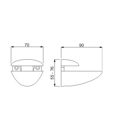 Support d'étagère série DELFINO technique