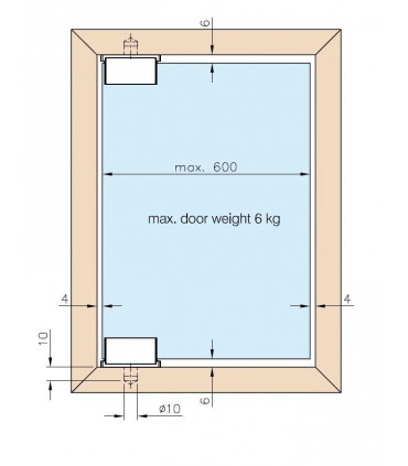 Charniére pour verre épaisseur 5 mm