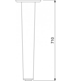 Pied de table carré coniqe inox 7050 par Caspim