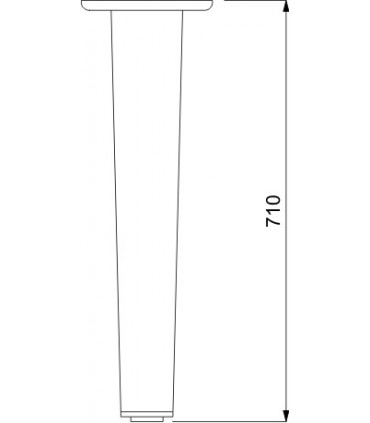 Pied de table carré coniqe inox 7050 par Caspim