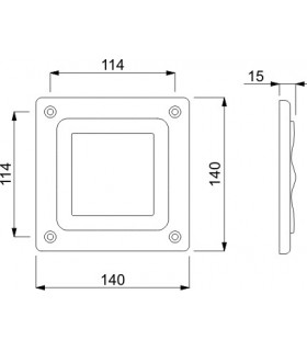 Pied de table carré coniqe inox 7050 par Caspim