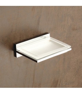 Etagère porte savon fixation murale avec réceptacle verre série Valencia VBA902 Etagère porte savon fixation murale avec réceptacle verre série Valencia VBA902