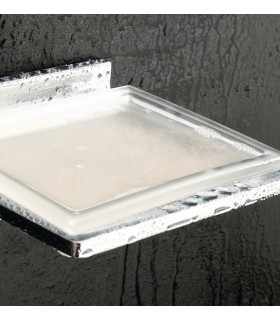 Etagère porte savon fixation murale avec réceptacle verre série Valencia VBA904 Etagère porte savon fixation murale avec réceptacle verre série Valencia VBA904