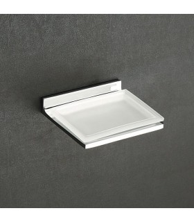 Etagère porte savon fixation murale avec réceptacle verre série Valencia VBA904 Etagère porte savon fixation murale avec réceptacle verre série Valencia VBA904