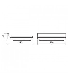 Etagère porte savon fixation murale avec réceptacle verre série Valencia VBA904 Etagère porte savon fixation murale avec réceptacle verre série Valencia VBA904