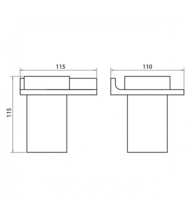 Support mural avec gobelet en verre satiné série Valencia VBA904