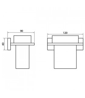 Support mural avec gobelet en verre satiné série Valencia VBA902 Support mural avec gobelet en verre satiné série Valencia VBA902