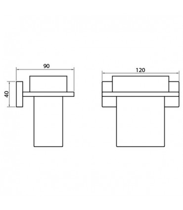 Support mural avec gobelet en verre satiné série Valencia VBA902