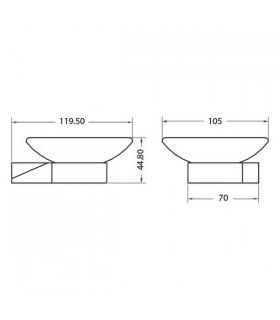Etagère porte savon fixation murale avec réceptacle verre série Valencia VBA906 Etagère porte savon fixation murale avec réceptacle verre série Valencia VBA906