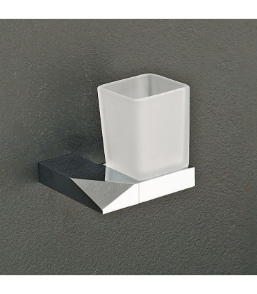 Support mural avec gobelet en verre satiné série Valencia VBA906