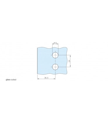 Charnière carrée pour porte en verre fixation contre mur