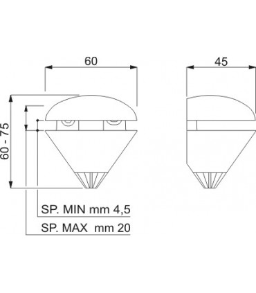 Support d'étagère série TROTTOLA technique