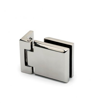 Charnière carrée pour porte en verre fixation contre mur