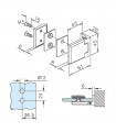 Charnière pare douche carrée fixation contre mur