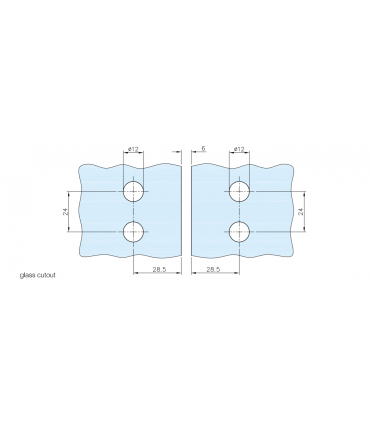 Charnière pare douche forme carrée fixation verre/verre