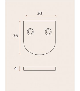 Poignée tirette fixation sur chant