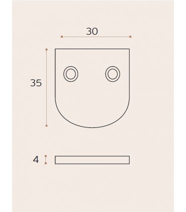 Poignée tirette fixation sur chant