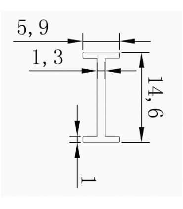 Profil de connexion en H & I pour panneau en verre