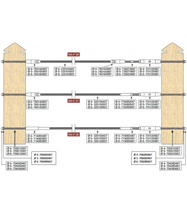 EASY KIT 27/30 MONTAGE TRAVERSANT ENTRE POTEAUX BOIS