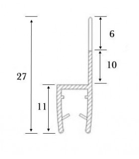Joint d'étanchéité verre sur verre 180° série S.5705 Joint d'étanchéité verre sur verre 180° série S.5705