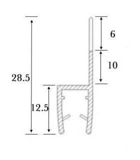 Joint d'étanchéité verre sur verre 180° série S.5705 Joint d'étanchéité verre sur verre 180° série S.5705