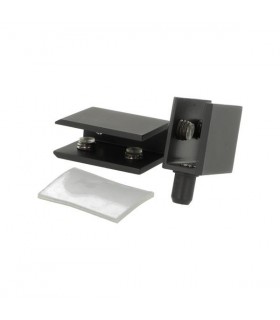 Set de 2 charnières pince pivot pour porte de vitrine en verre Set de 2 charnières pince pivot pour porte de vitrine en verre