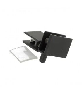 Set de 2 charnières pince pivot pour porte de vitrine en verre Set de 2 charnières pince pivot pour porte de vitrine en verre