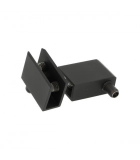 Set de 2 charnières pince pivot pour porte de vitrine en verre Set de 2 charnières pince pivot pour porte de vitrine en verre