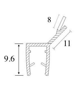 Joint d'étanchéité verre sur verre à 135° série S.5703 Joint d'étanchéité verre sur verre à 135° série S.5703