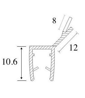 Joint d'étanchéité verre sur verre à 135° série S.5703 Joint d'étanchéité verre sur verre à 135° série S.5703