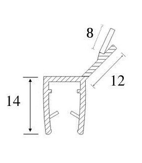 Joint d'étanchéité verre sur verre à 135° série S.5703 Joint d'étanchéité verre sur verre à 135° série S.5703