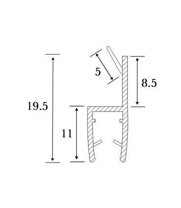 Joint d'étanchéité verre sur verre à 180° série S.5706