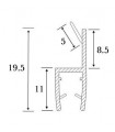 Joint d'étanchéité verre sur verre à 180° série S.5706