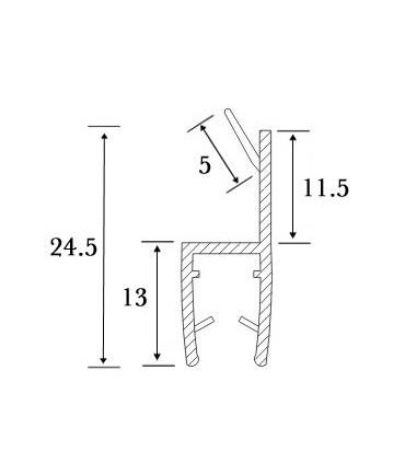 Joint d'étanchéité verre sur verre à 180° série S.5706
