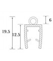Joint d'étanchéité rouleau bas de porte série S.5709 pour verre épaisseur 8mm
