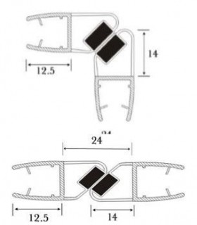 Joint d'étanchéité magnétique 90° série S.5713 Joint d'étanchéité magnétique 90° série S.5713