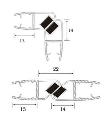 Joint d'étanchéité magnétique 90° série S.5713