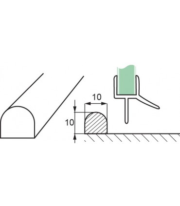 Profil de seuil en polycarbonate 1/2 rond Lg.2500 mm - Accessoires