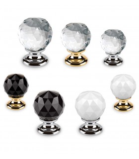 Bouton en cristal transparent, noir ou blanc Bouton en cristal transparent, noir ou blanc