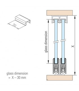 Atténuateur pour porte de vitrine en verre coulissante Atténuateur pour porte de vitrine en verre coulissante