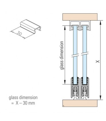 Atténuateur pour porte de vitrine en verre coulissante