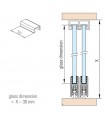 Atténuateur pour porte de vitrine en verre coulissante Atténuateur pour porte de vitrine en verre coulissante