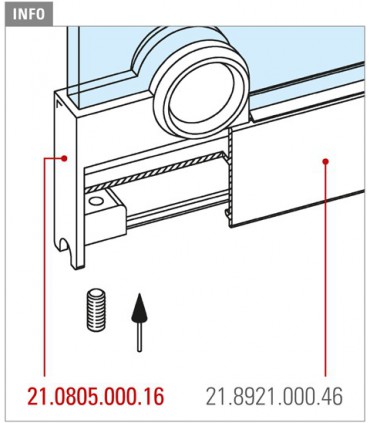Profil de porte de vitrine en verre coulissante