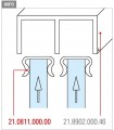 Rail haut pour porte de vitrine en verre coulissante Rail haut pour porte de vitrine en verre coulissante