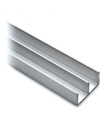 Rail haut pour porte de vitrine en verre coulissante